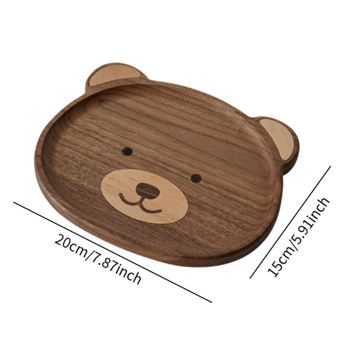 Crofta Bear Shaped Serving Tray Dish Plate for Party Favor Events Drawing Room Black Walnut S