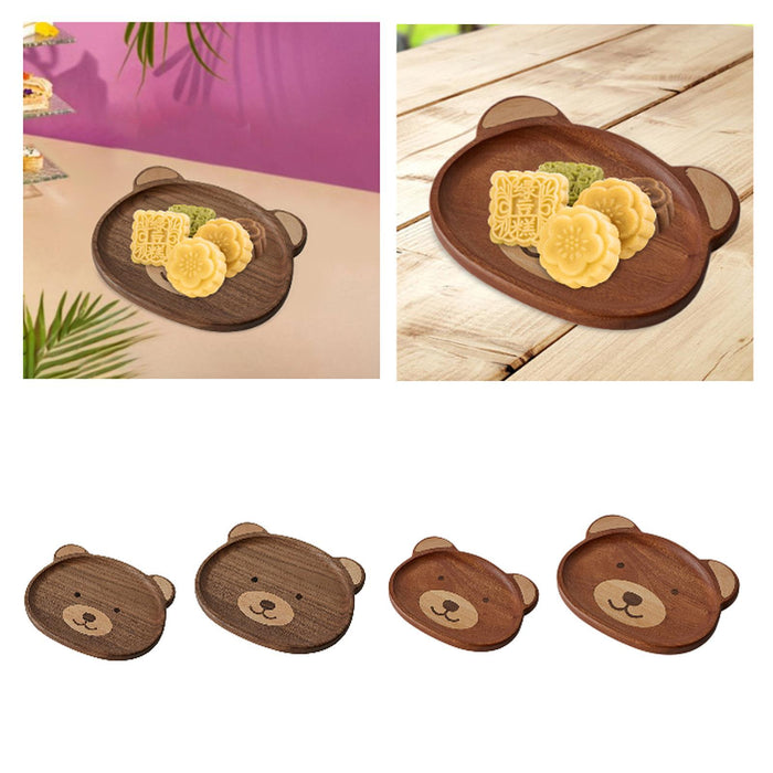 Crofta Bear Shaped Serving Tray Dish Plate for Party Favor Events Drawing Room Black Walnut S