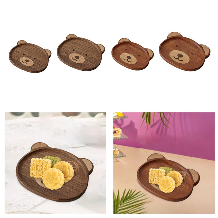 Crofta Bear Shaped Serving Tray Dish Plate for Party Favor Events Drawing Room Black Walnut S