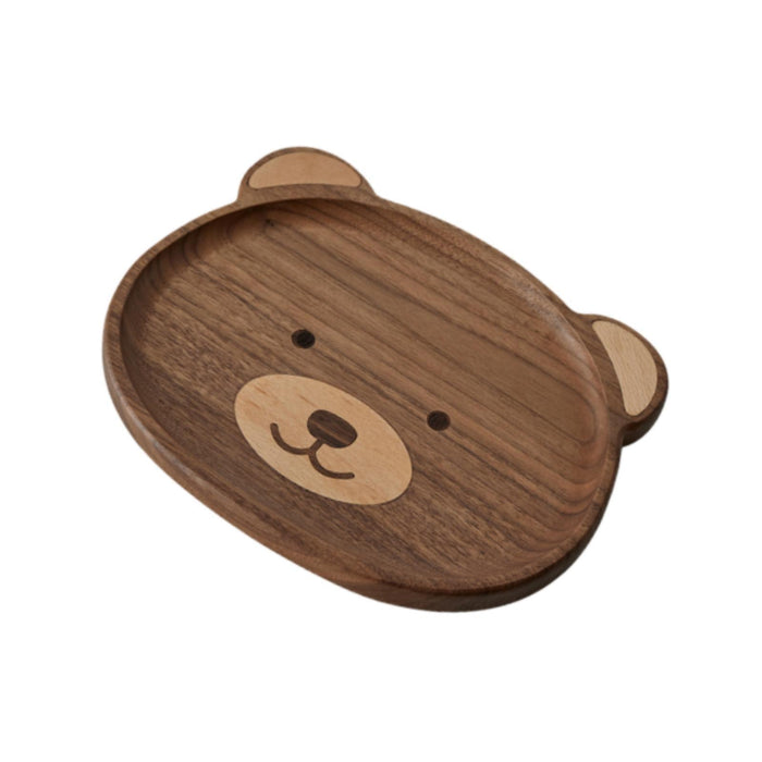 Crofta Bear Shaped Serving Tray Dish Plate for Party Favor Events Drawing Room Black Walnut S