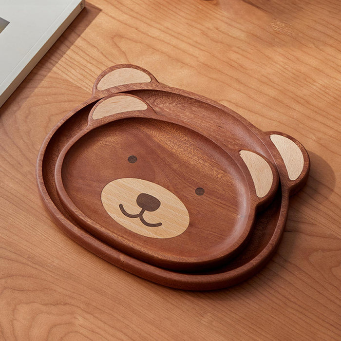 Crofta Bear Shaped Serving Tray Dish Plate for Party Favor Events Drawing Room Black Walnut S