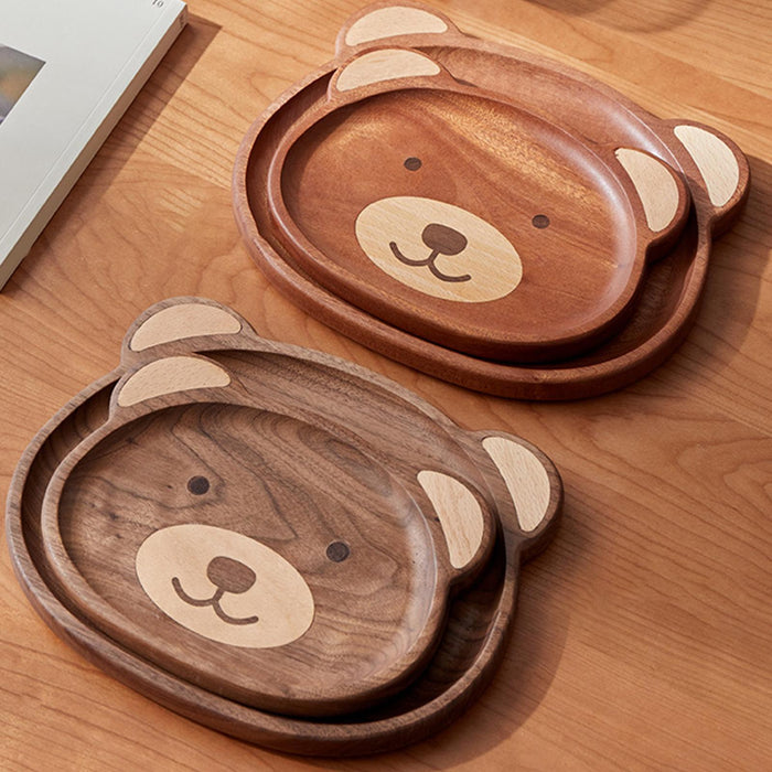 Crofta Bear Shaped Serving Tray Dish Plate for Party Favor Events Drawing Room Black Walnut S