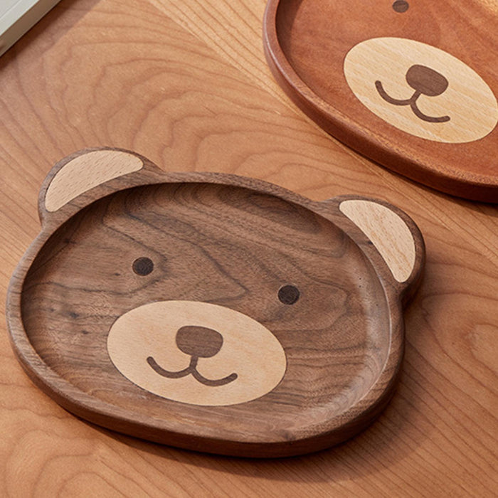 Crofta Bear Shaped Serving Tray Dish Plate for Party Favor Events Drawing Room Black Walnut S