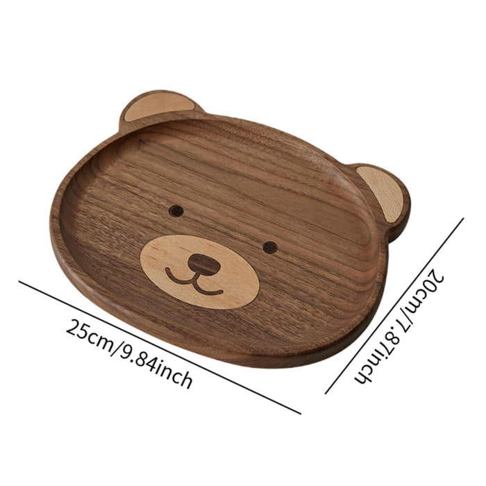 Crofta Bear Shaped Serving Tray Dish Plate for Party Favor Events Drawing Room Black Walnut L