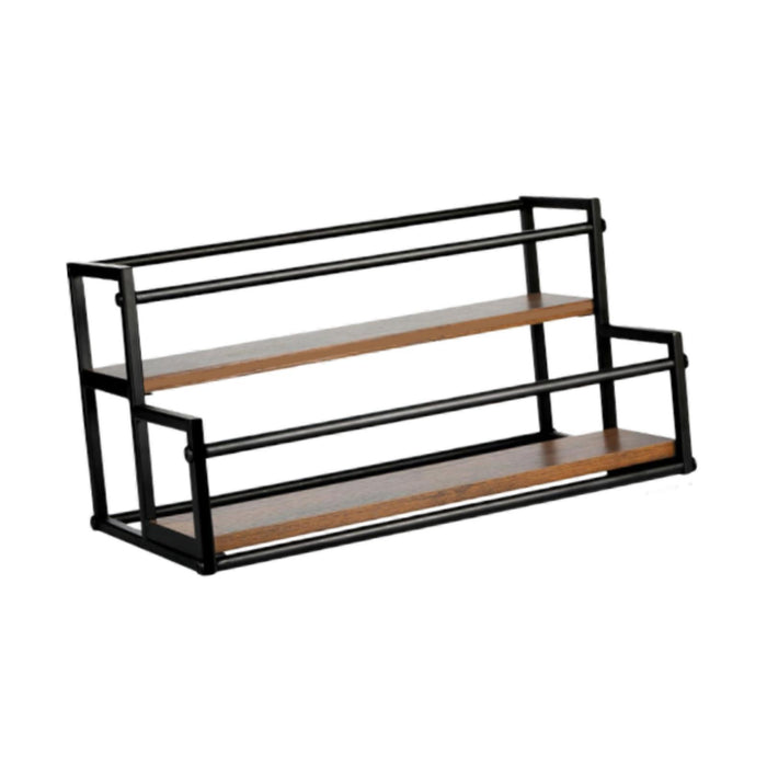 Crofta Coffee Syrup Display Rack 2 Tier Wine Rack for Countertop Coffee Bar Kitchen 35x22.5x22.5CM