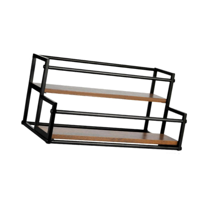 Crofta Coffee Syrup Display Rack 2 Tier Wine Rack for Countertop Coffee Bar Kitchen 35x22.5x22.5CM