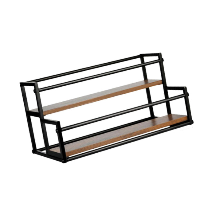 Crofta Coffee Syrup Display Rack 2 Tier Wine Rack for Countertop Coffee Bar Kitchen 43x23x21.2cm