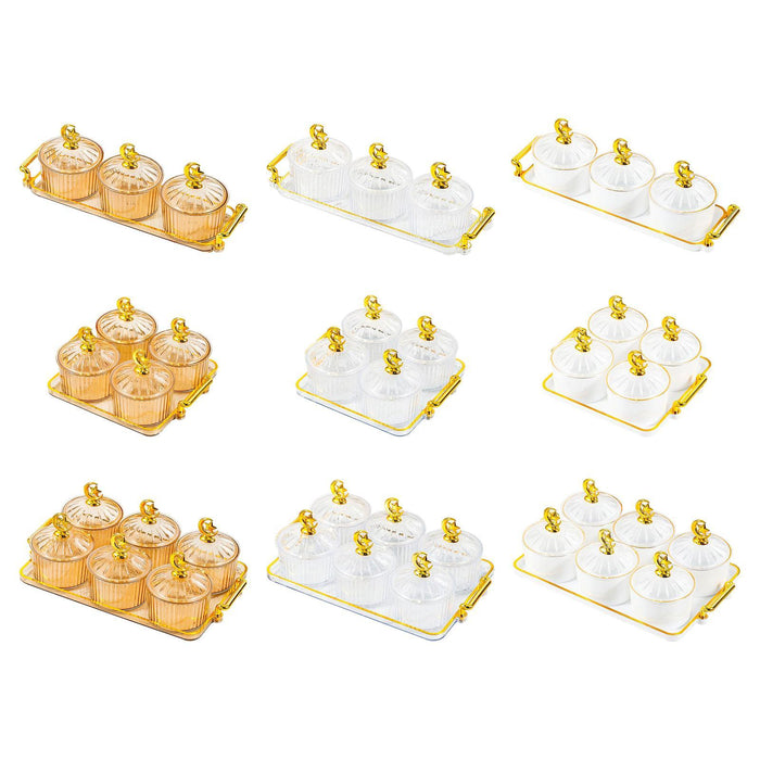 Crofta Dried Fruit Tray Nordic Divided Serving Dishes for Party Living Room yellow 3 grid