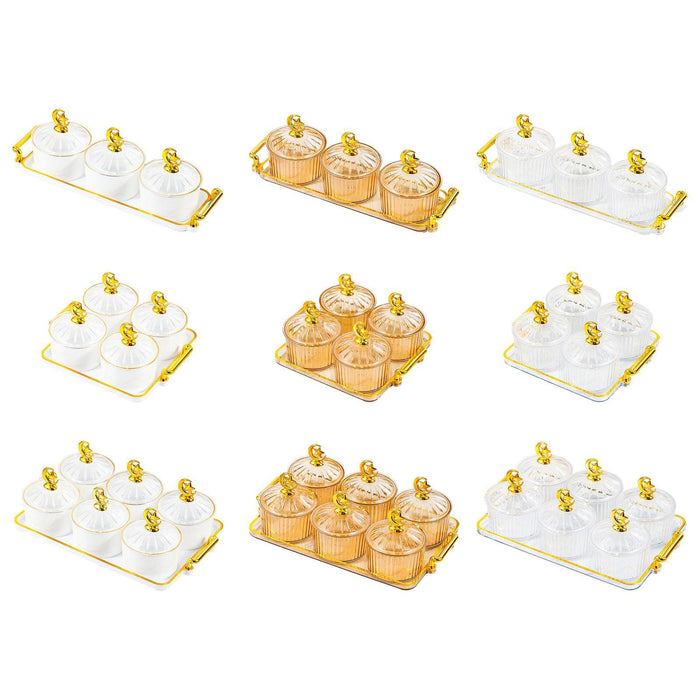 Crofta Dried Fruit Tray Nordic Divided Serving Dishes for Party Living Room yellow 3 grid