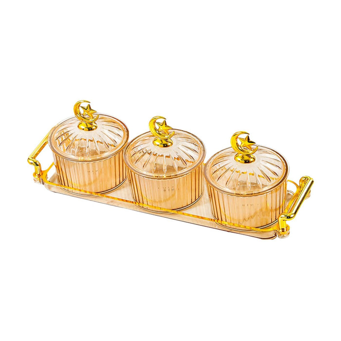 Crofta Dried Fruit Tray Nordic Divided Serving Dishes for Party Living Room yellow 3 grid