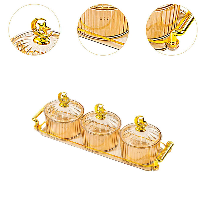 Crofta Dried Fruit Tray Nordic Divided Serving Dishes for Party Living Room yellow 3 grid