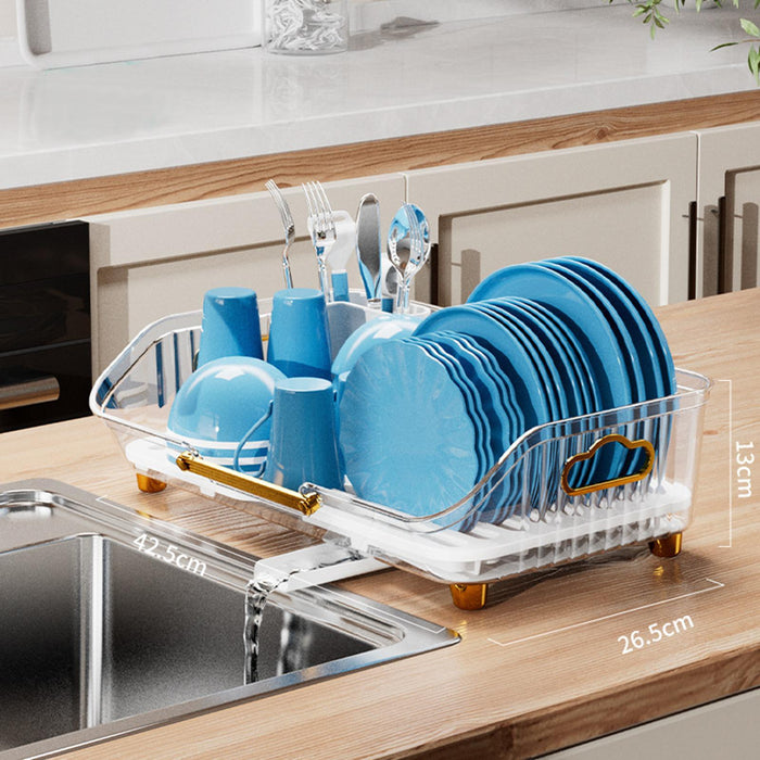 Crofta Dish Drying Rack with Drainboard Kitchen Storage Rack Dish Rack for Utensils