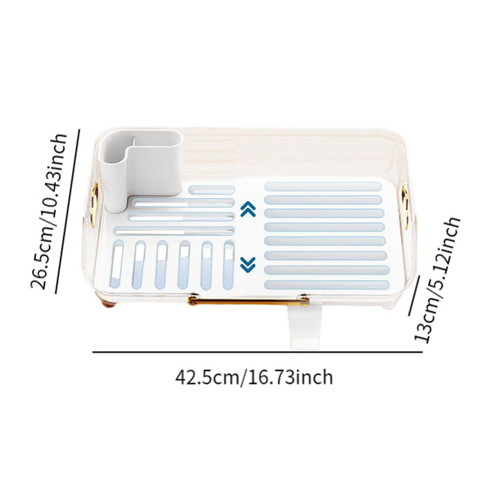 Crofta Dish Drying Rack with Drainboard Kitchen Storage Rack Dish Rack for Utensils