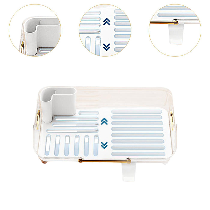 Crofta Dish Drying Rack with Drainboard Kitchen Storage Rack Dish Rack for Utensils