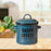 Crofta Small Enamel Cooking Pot with Lid Enamelware Flat Bottom Stockpot for Campfire Blue