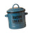 Crofta Small Enamel Cooking Pot with Lid Enamelware Flat Bottom Stockpot for Campfire Blue