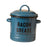 Crofta Small Enamel Cooking Pot with Lid Enamelware Flat Bottom Stockpot for Campfire Blue