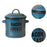 Crofta Small Enamel Cooking Pot with Lid Enamelware Flat Bottom Stockpot for Campfire Blue