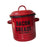 Crofta Small Enamel Cooking Pot with Lid Enamelware Flat Bottom Stockpot for Campfire Red