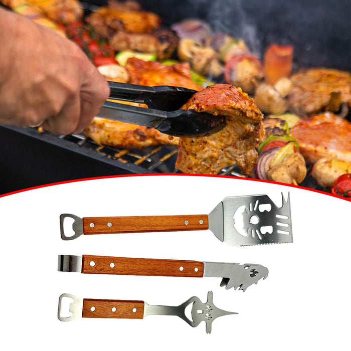 Crofta Barbecue Tool Kits Lightweight BBQ Accessories for Household Picnic Catering Tiger Face