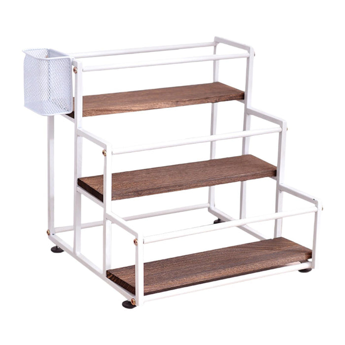 Crofta 3 Tier Syrup Bottle Display Rack Kitchen Storage Rack for Coffee Bar Kitchen White