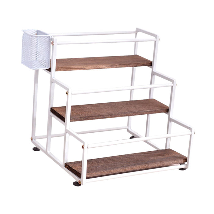 Crofta 3 Tier Syrup Bottle Display Rack Kitchen Storage Rack for Coffee Bar Kitchen White