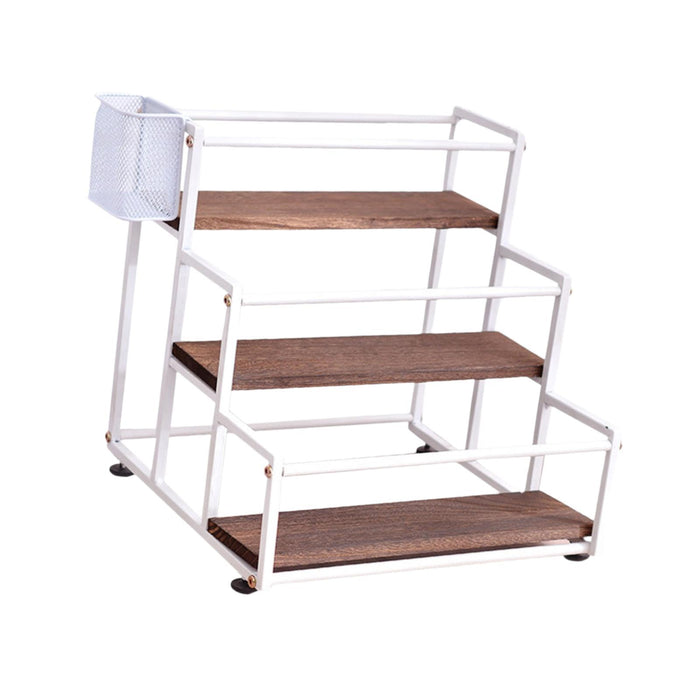 Crofta 3 Tier Syrup Bottle Display Rack Kitchen Storage Rack for Coffee Bar Kitchen White