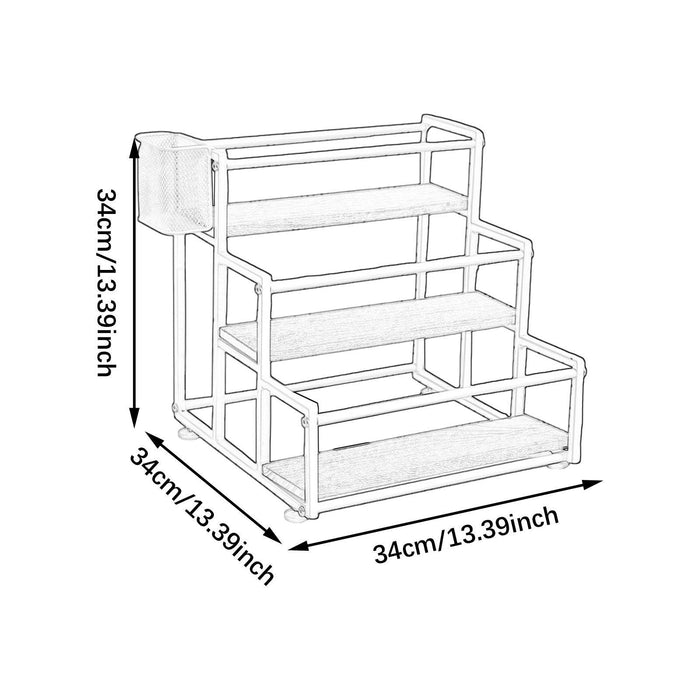 Crofta 3 Tier Syrup Bottle Display Rack Kitchen Storage Rack for Coffee Bar Kitchen White