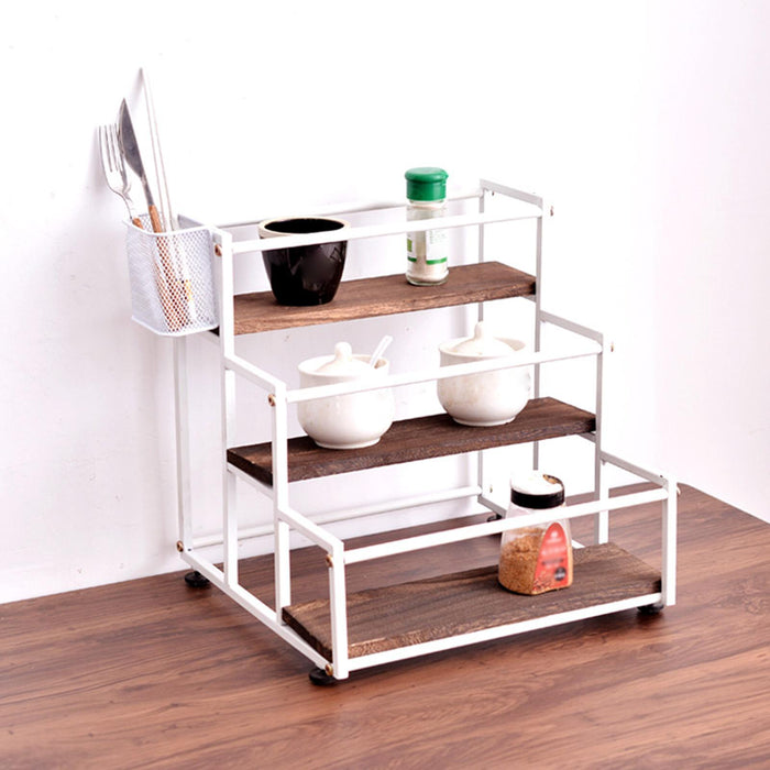 Crofta 3 Tier Syrup Bottle Display Rack Kitchen Storage Rack for Coffee Bar Kitchen White