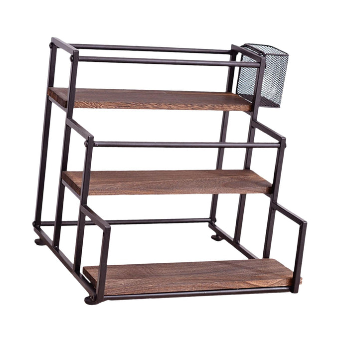 Crofta 3 Tier Syrup Bottle Display Rack Kitchen Storage Rack for Coffee Bar Kitchen Black