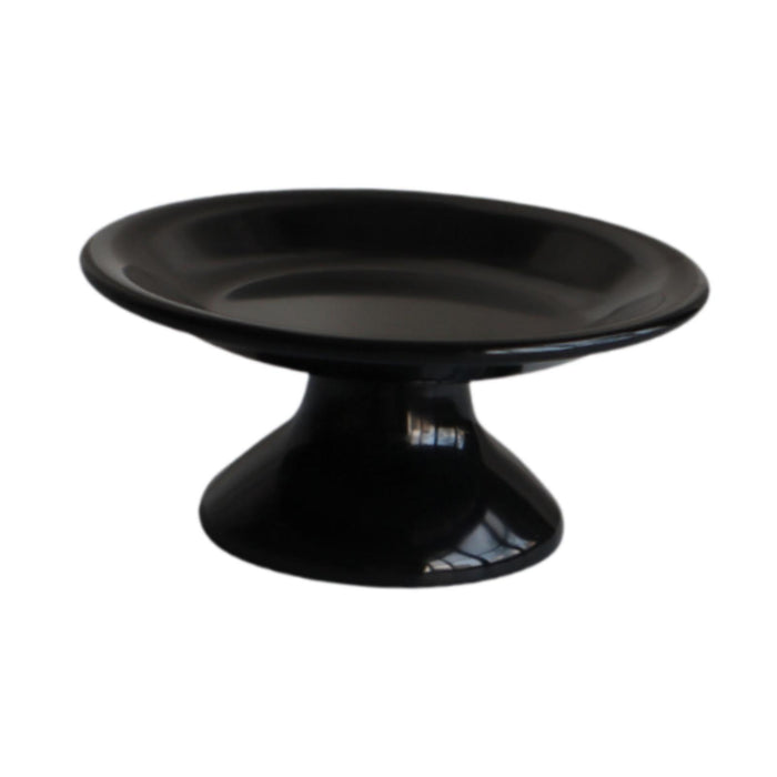 Crofta Footed Bowl Countertop Decorative Bowl for Dining Table Home Decor Farmhouse Shallow dish black