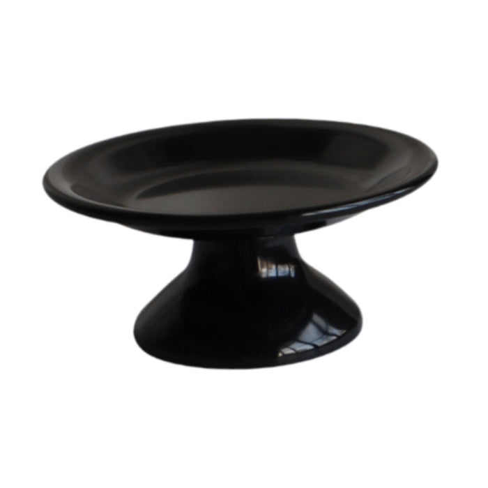 Crofta Footed Bowl Countertop Decorative Bowl for Dining Table Home Decor Farmhouse Shallow dish black