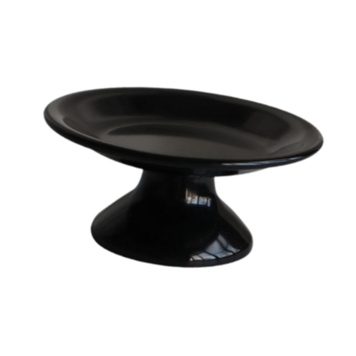 Crofta Footed Bowl Countertop Decorative Bowl for Dining Table Home Decor Farmhouse Shallow dish black