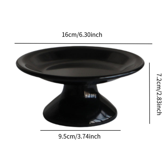 Crofta Footed Bowl Countertop Decorative Bowl for Dining Table Home Decor Farmhouse Shallow dish black