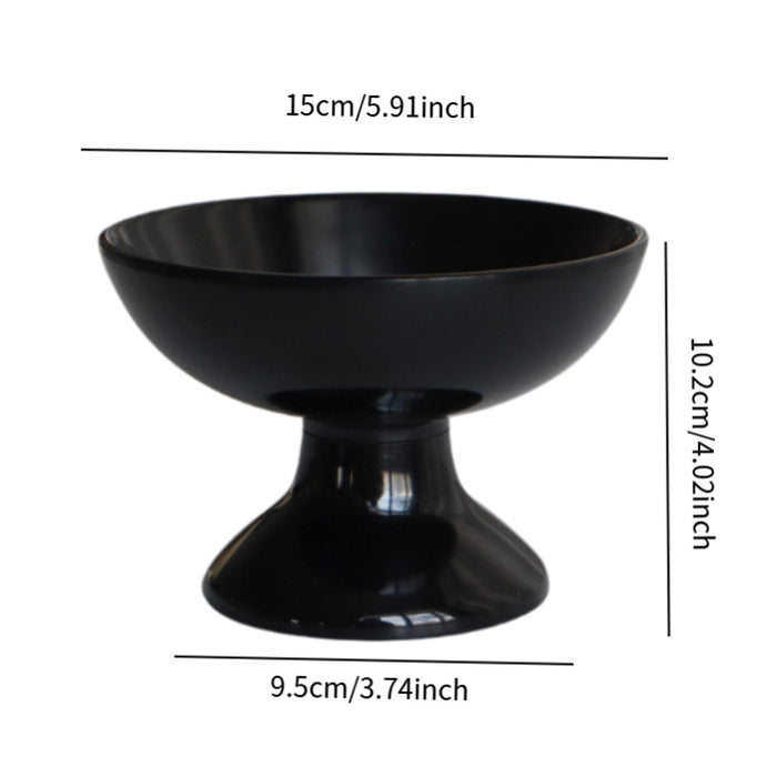 Crofta Footed Bowl Countertop Decorative Bowl for Dining Table Home Decor Farmhouse Deep dish black