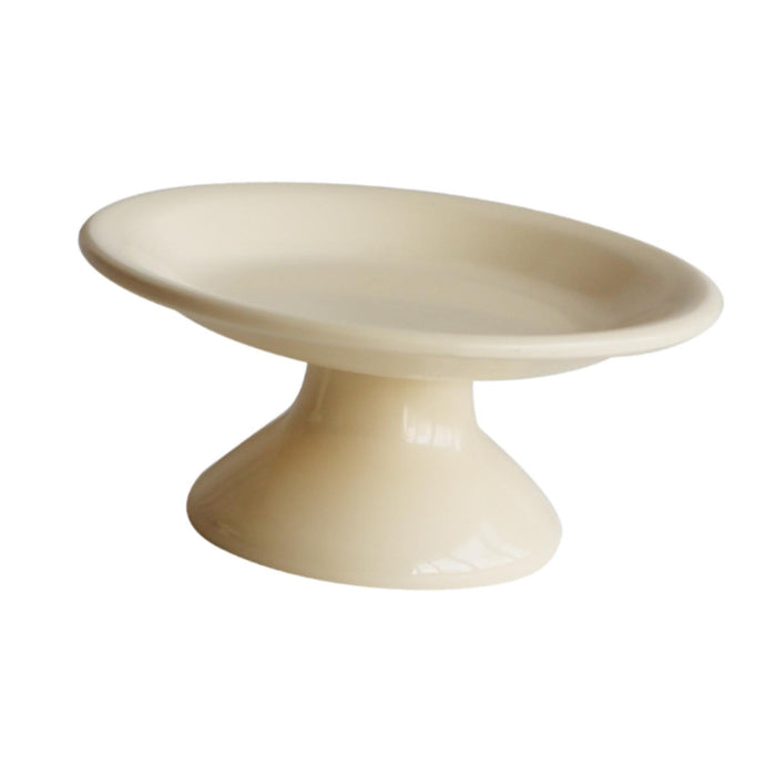 Crofta Footed Bowl Countertop Decorative Bowl for Dining Table Home Decor Farmhouse Shallow dish beige