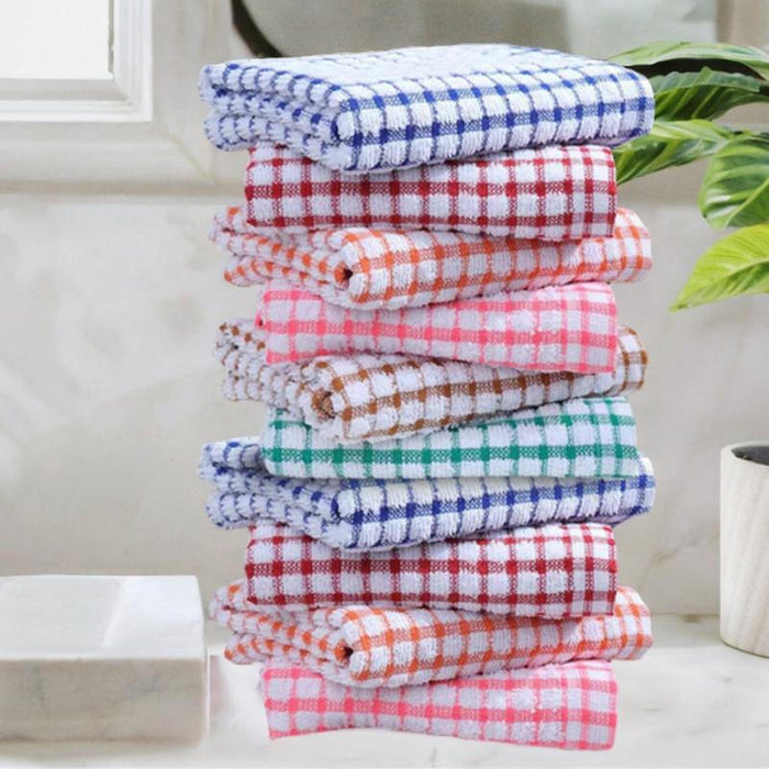 Crofta 10 Pieces Kitchen Towels Simple Washable Dish Towels for Bathroom Hotel Dorm