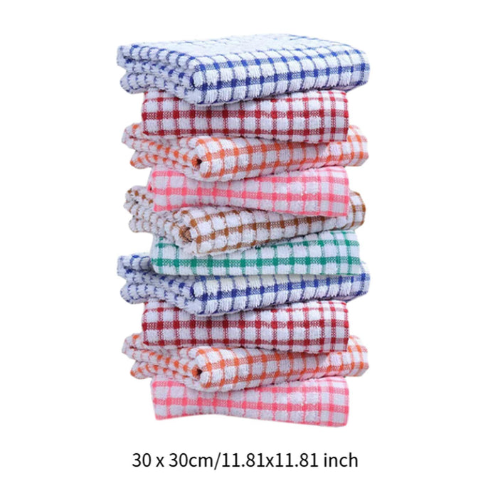 Crofta 10 Pieces Kitchen Towels Simple Washable Dish Towels for Bathroom Hotel Dorm