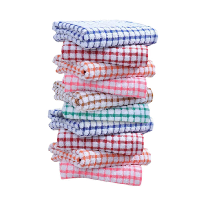 Crofta 10 Pieces Kitchen Towels Simple Washable Dish Towels for Bathroom Hotel Dorm