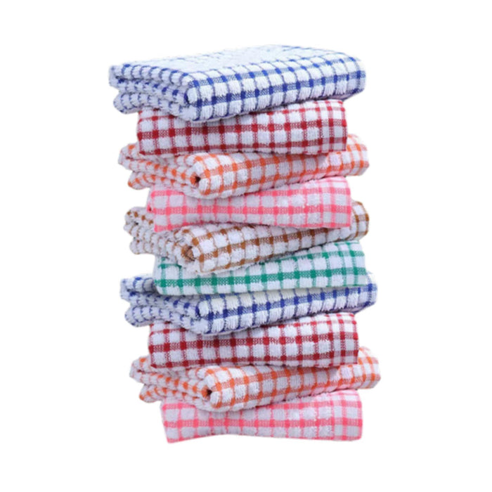 Crofta 10 Pieces Kitchen Towels Simple Washable Dish Towels for Bathroom Hotel Dorm