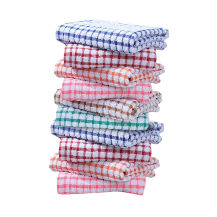 Crofta 10 Pieces Kitchen Towels Simple Washable Dish Towels for Bathroom Hotel Dorm