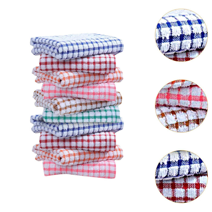 Crofta 10 Pieces Kitchen Towels Simple Washable Dish Towels for Bathroom Hotel Dorm