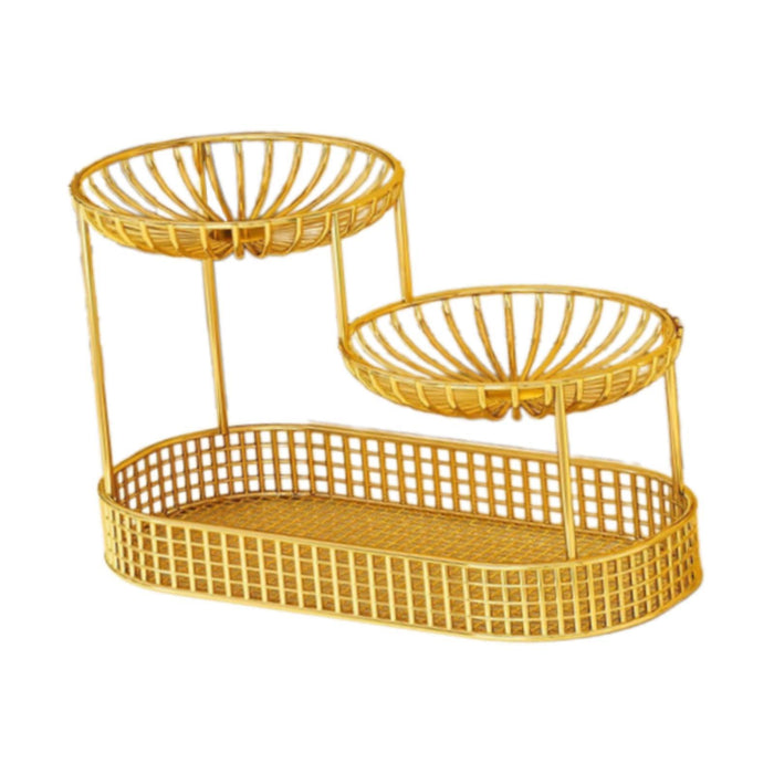 Crofta 3 Tier Fruit Basket Fruit Bowl Fruits Stand Holder for Potato Storage Veggie Gold