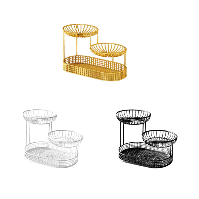 Crofta 3 Tier Fruit Basket Fruit Bowl Fruits Stand Holder for Potato Storage Veggie Gold