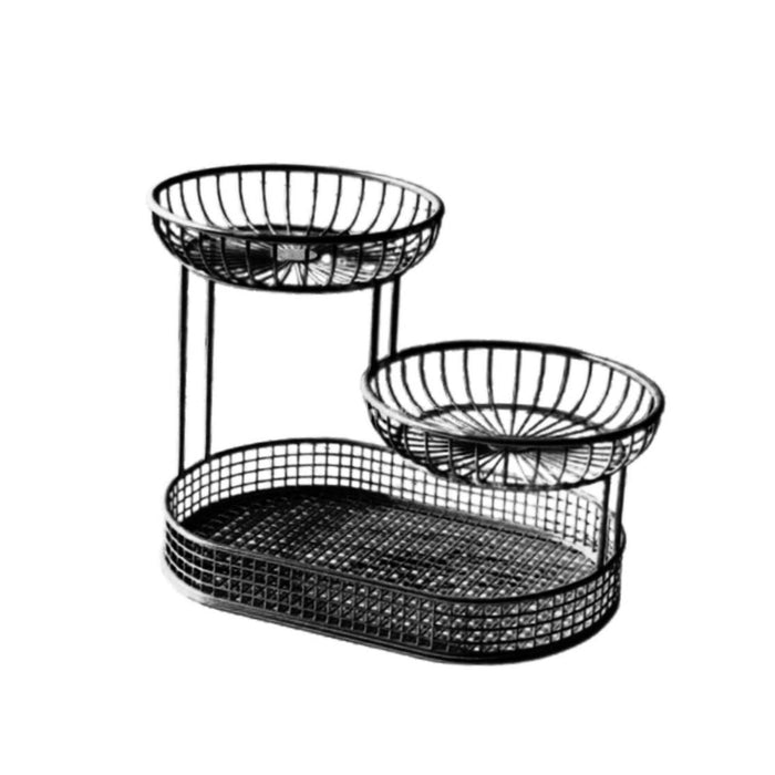 Crofta 3 Tier Fruit Basket Fruit Bowl Fruits Stand Holder for Potato Storage Veggie Black