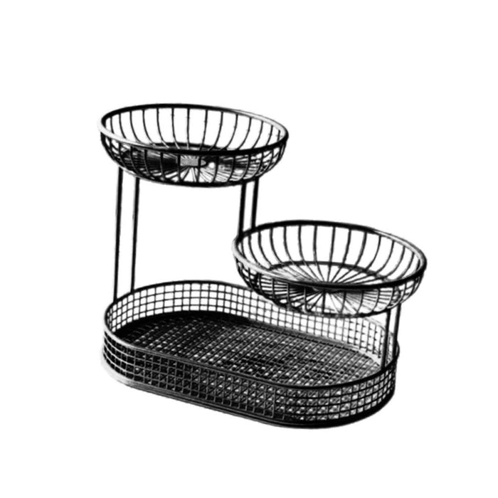 Crofta 3 Tier Fruit Basket Fruit Bowl Fruits Stand Holder for Potato Storage Veggie Black