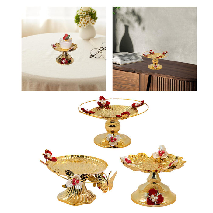 Crofta Fruit Bowl Retro Dessert Display Plate for Household Coffee Table Restaurant with Butterfly