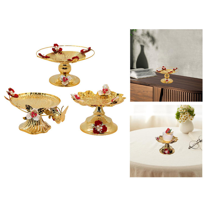 Crofta Fruit Bowl Retro Dessert Display Plate for Household Coffee Table Restaurant with Butterfly