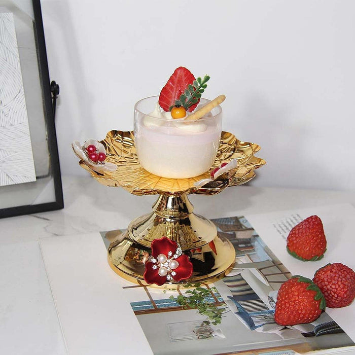 Crofta Fruit Bowl Retro Dessert Display Plate for Household Coffee Table Restaurant 3 flowers