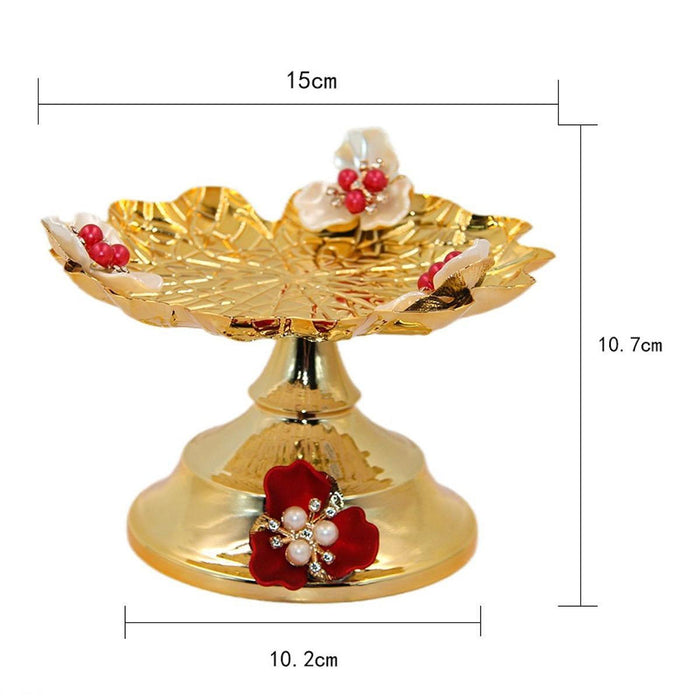 Crofta Fruit Bowl Retro Dessert Display Plate for Household Coffee Table Restaurant 3 flowers